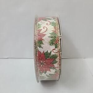 Kirkland Premium Wired Ribbon 1.5" Width 50 Yards Poinsetta